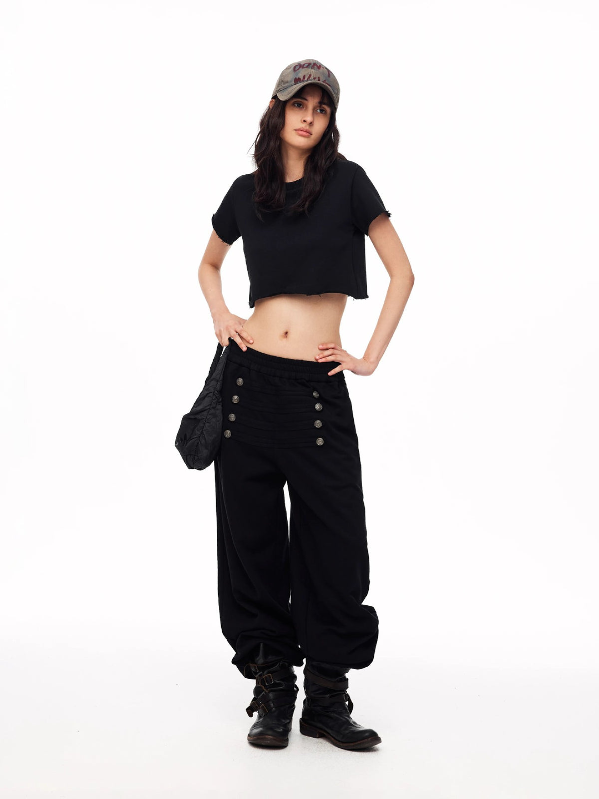 ナポレオンボタン ワイドスウェットパンツ AL1093