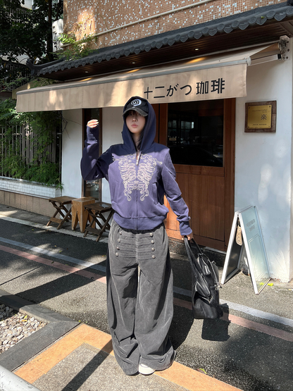 ナポレオンボタン ワイドスウェットパンツ　AL1093