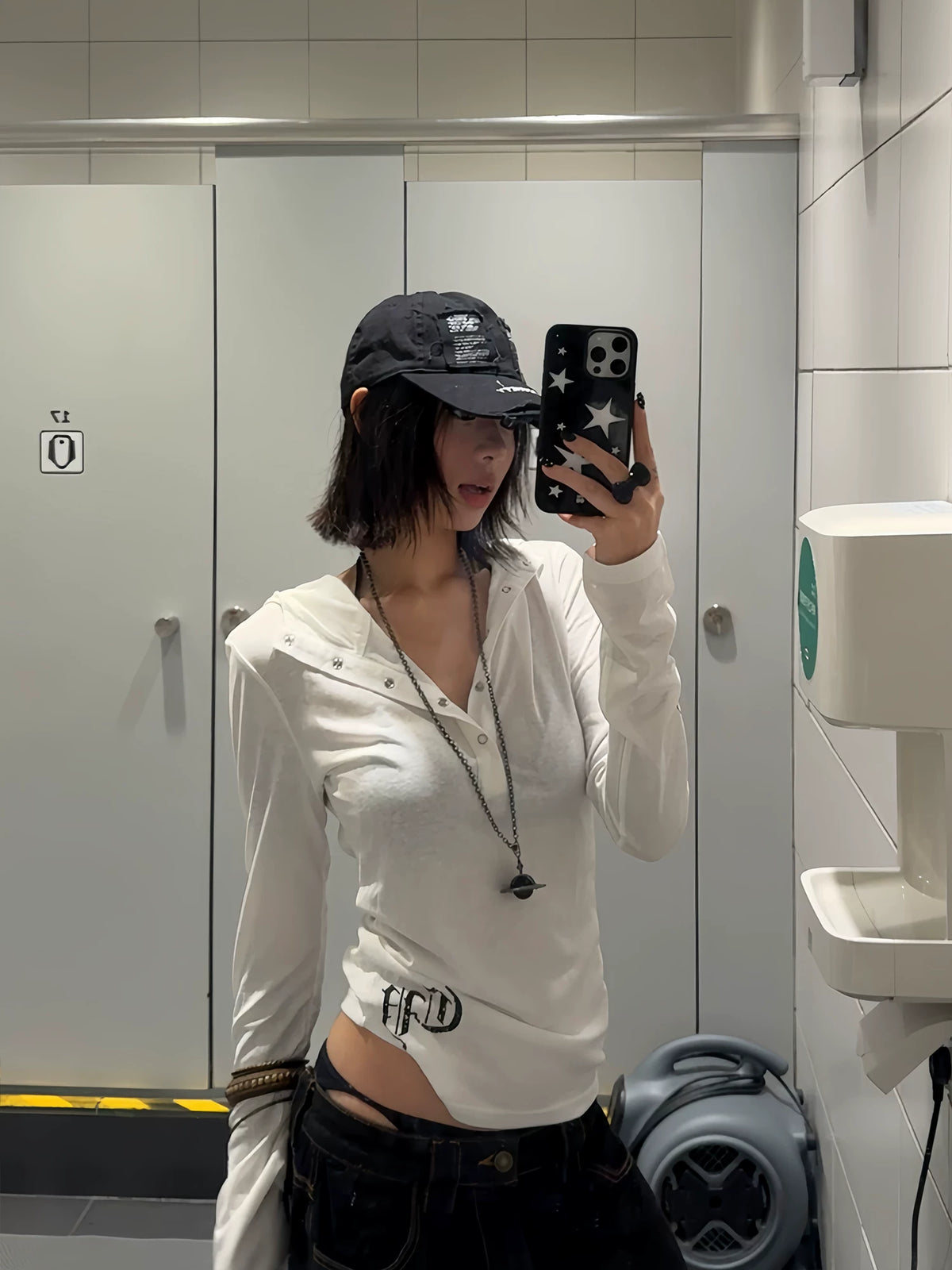 フード付き ヘンリーネック長袖Tシャツ　AL1120