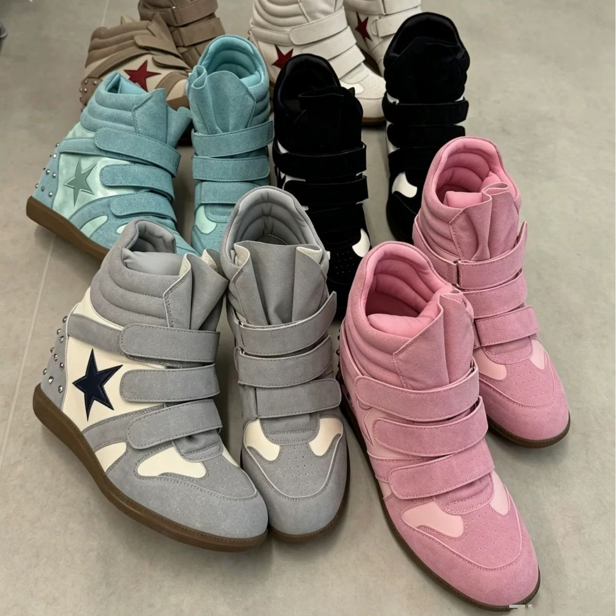 キャンディカラー スター 厚底ウェッジスニーカー　AL1132