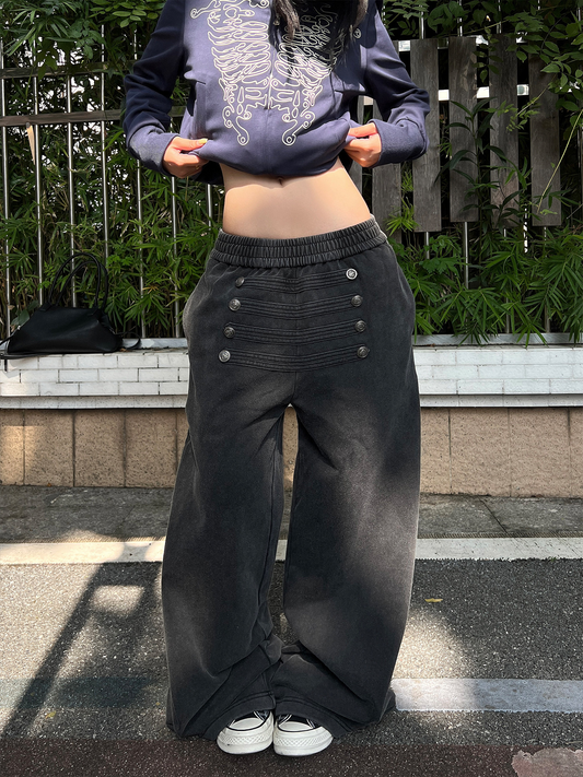ナポレオンボタン ワイドスウェットパンツ　AL1093