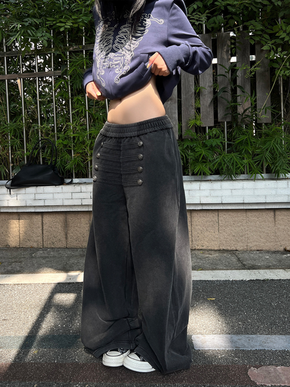 ナポレオンボタン ワイドスウェットパンツ　AL1093