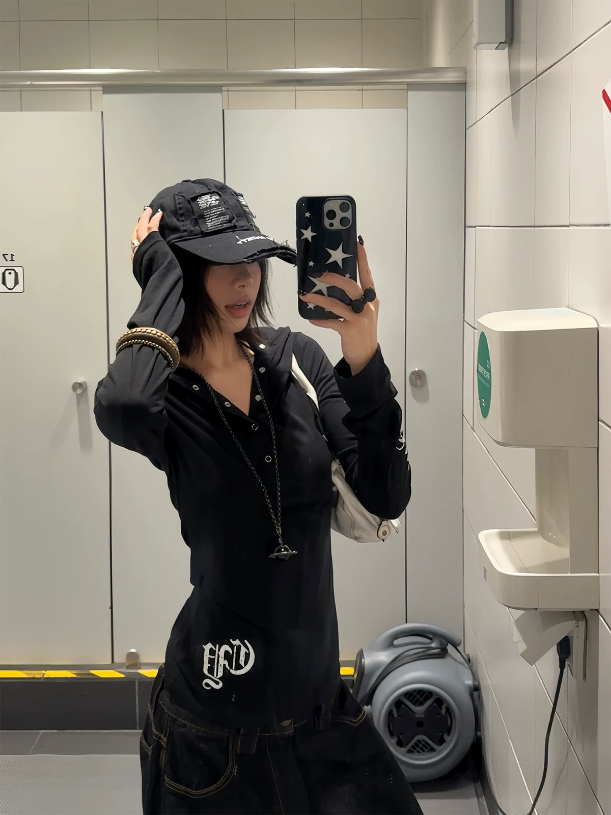 フード付き ヘンリーネック長袖Tシャツ　AL1120