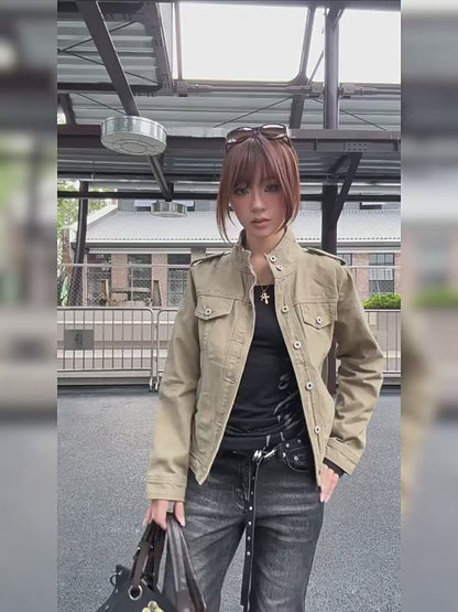 スタンドカラー ワークジャケット　AL1083